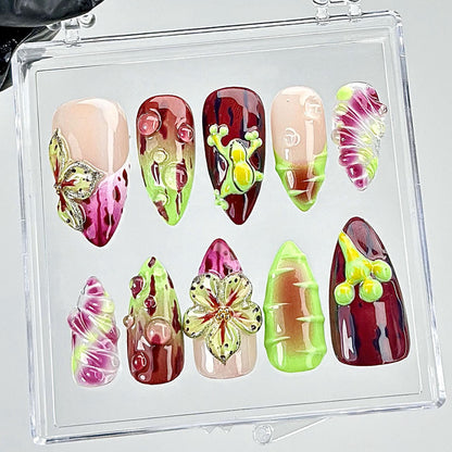 Mutant Floral Alien Press On Nails