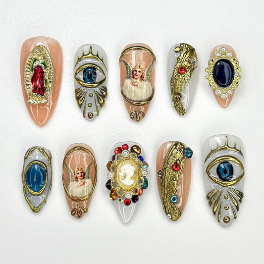 Mystic Relic Eye & Angel Press On Nail Set