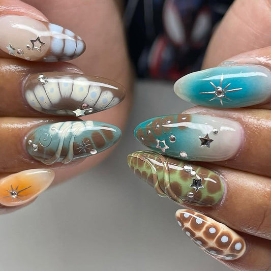 Ocean Shell Glow Gradient Press On Nails Set