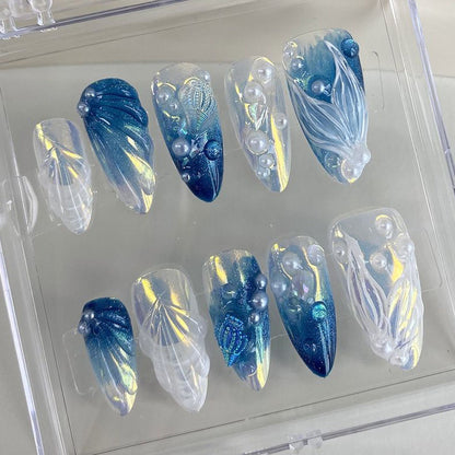 Oceanic Pearl Fantasy Press On Nails