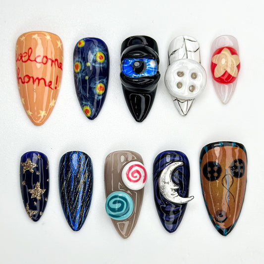 Other World Fantasy Press-On Nails with Mystic Charm.
