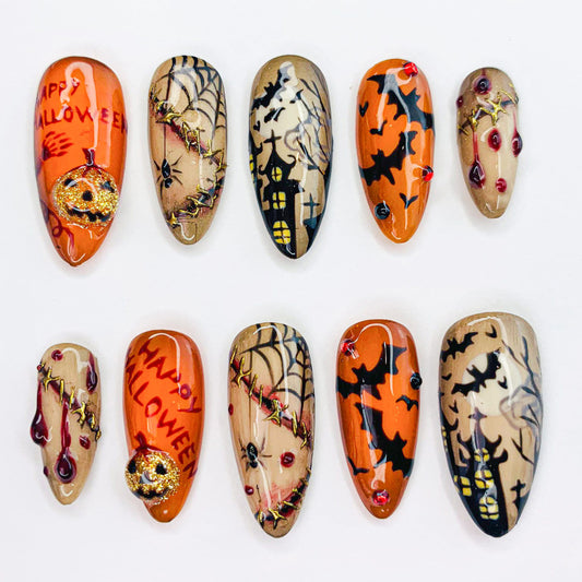 Spooky Halloween Press On Nails
