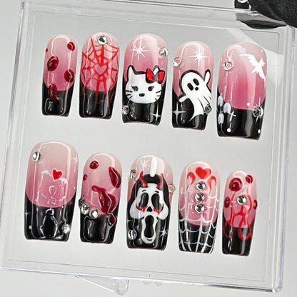 Spooky Kawaii Halloween Nails  - Gothic Kawaii Halloween Press Nails