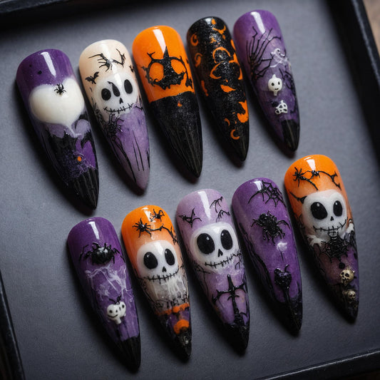 Spooky Spider Halloween Press On Nails