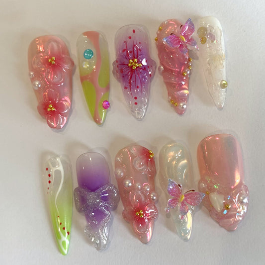 Stunning 3D Floral Butterfly Nail Art Set