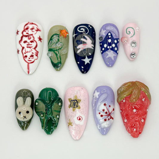 Stunning 3D Nail Art Set - Unique, Trendy Designs
