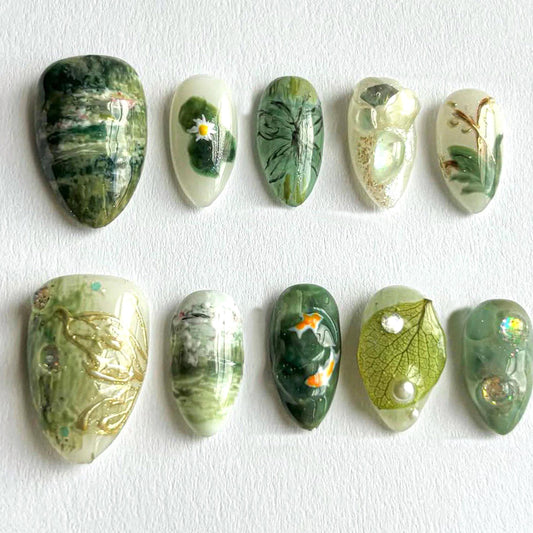 Stunning Green Nail Art - Unique Designs