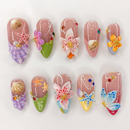 Stunning Ocean Nail Art Set - Vibrant Designs