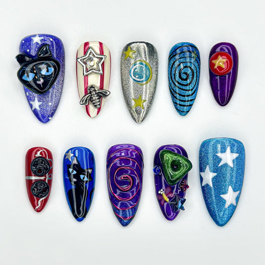 Unique Cosmic Galaxy Press On Nails 