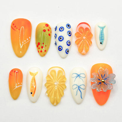 Vibrant Artistic Nail Art Set - Unique Designs