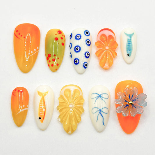 Vibrant Artistic Nail Art Set - Unique Designs
