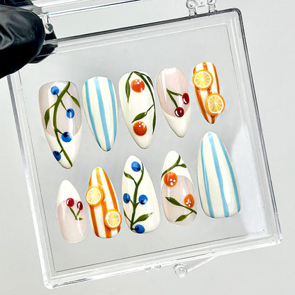 Vibrant Summer Fruit Press On Nails