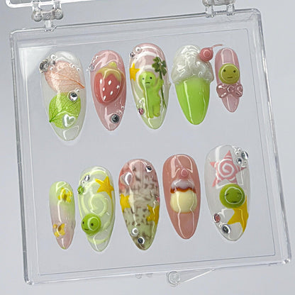 Whimsical Garden Press On Nails
