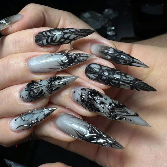 Witchcore Black Gothic Press On Nail Set