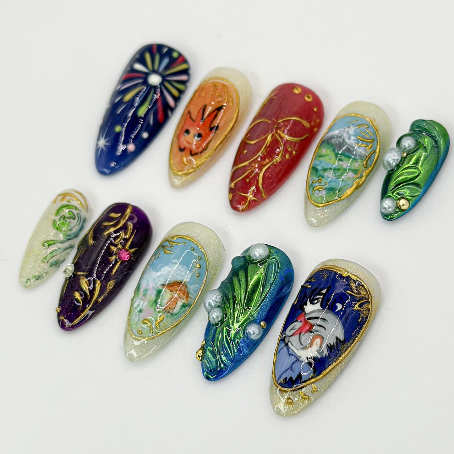 Howl's Moving Castle Press-On Nails - Whimsical Fantasy Art Press Nails