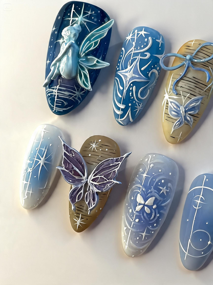 Celestial Fairy Butterfly Press On Nails Set