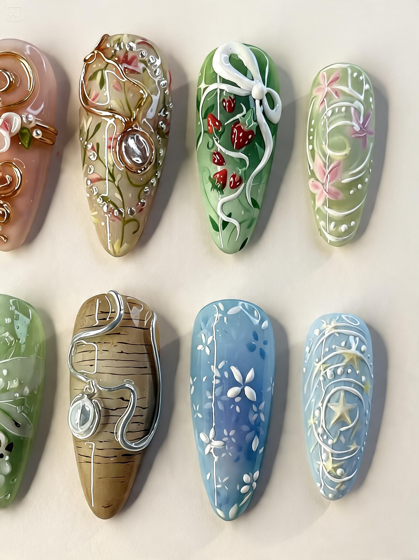 Vintage Botanical Storybook Press On Nails Set
