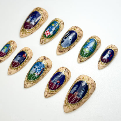 Haunted Portrait Gallery Press On Nails  - Haunted Ghost Portrait Press On Nails